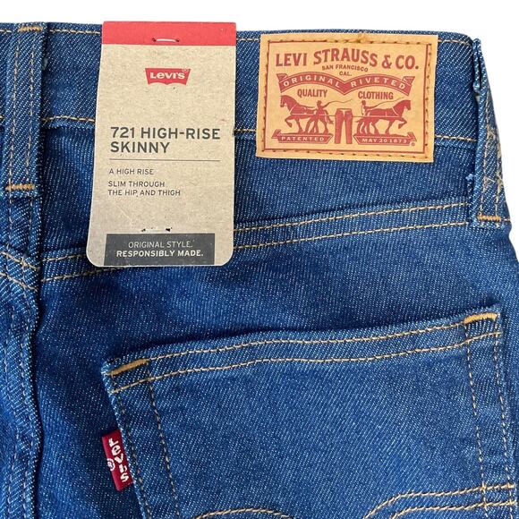 Levi's 721 Skinny Jeans | Blue | 26x32 | NWT - Picture 6 of 12